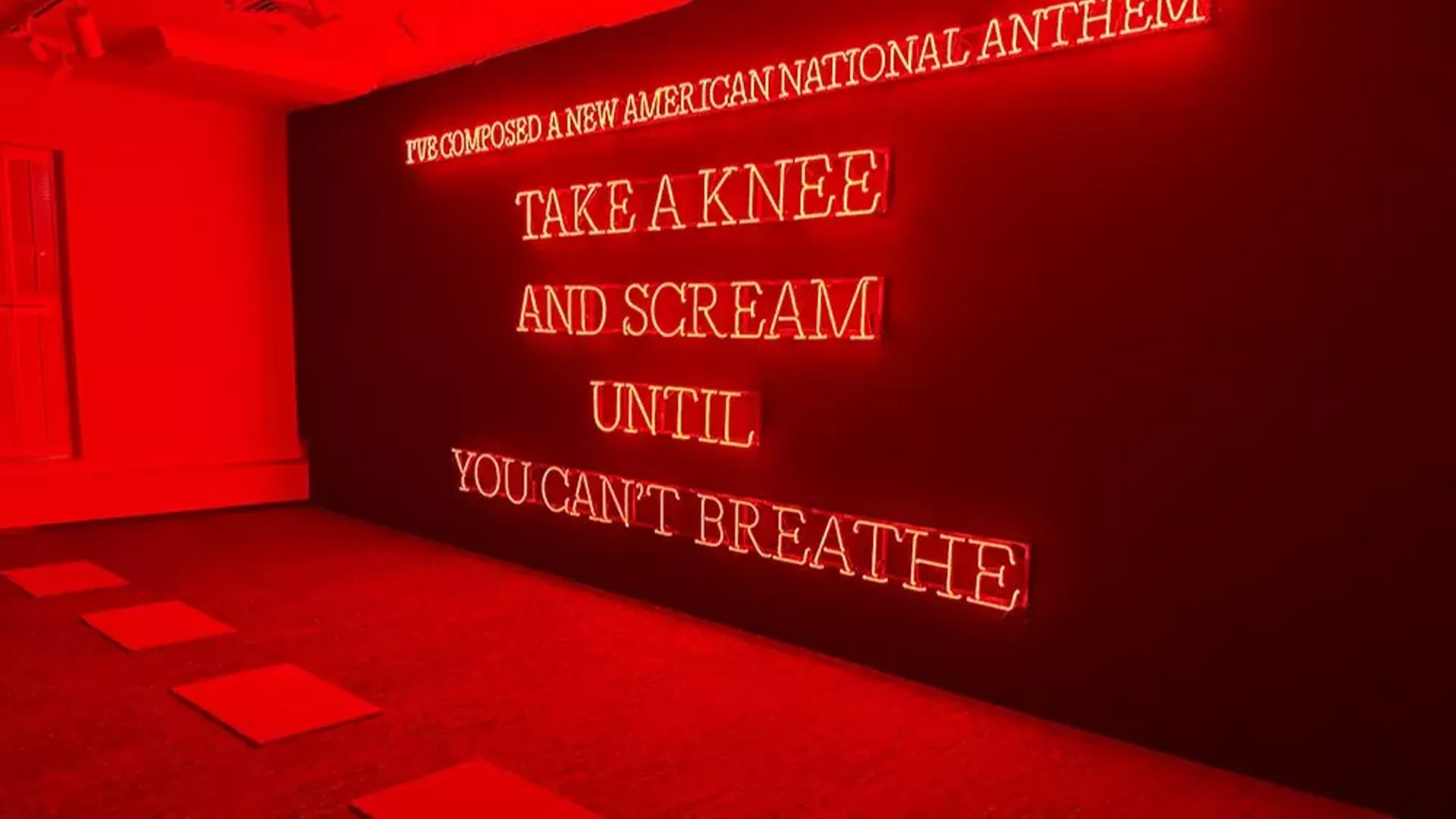 "Neon National Anthem (Red)" by Nicholas Galanin