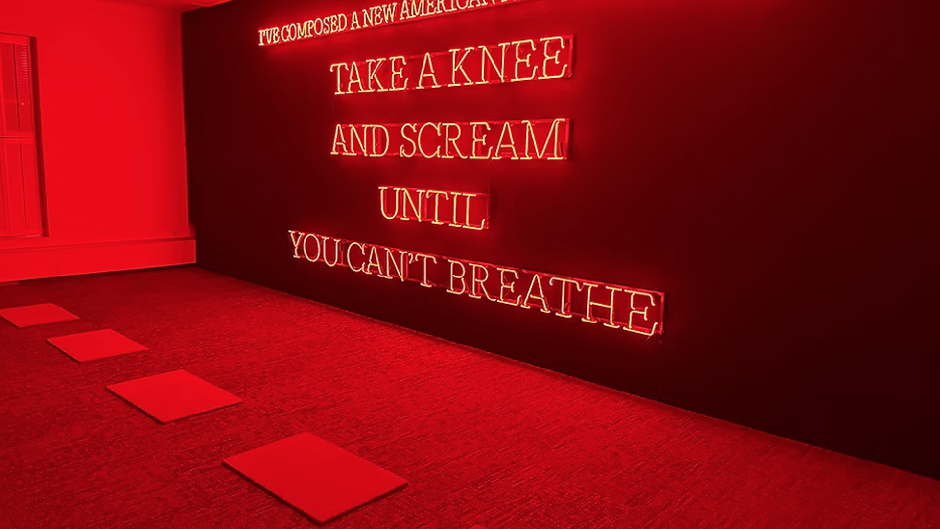 "Neon American Anthem (Red)" by Nicholas Galanin
