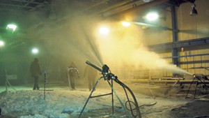 Testing snow guns at the Cold Regions Research and Engineering Laboratory