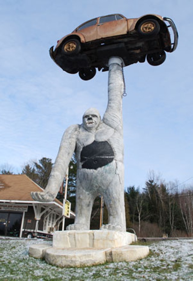 The gorilla and Volkswagen sculpture on Route 7 - MATTHEW THORSEN