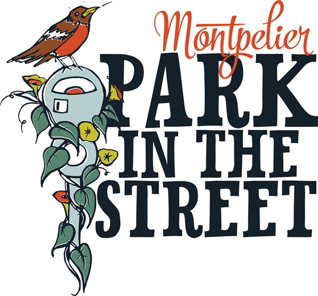 The logo of Montpelier's Park in the Street Day by Jess Graham