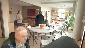 The lounge of the transitional-housing facility in Winooski