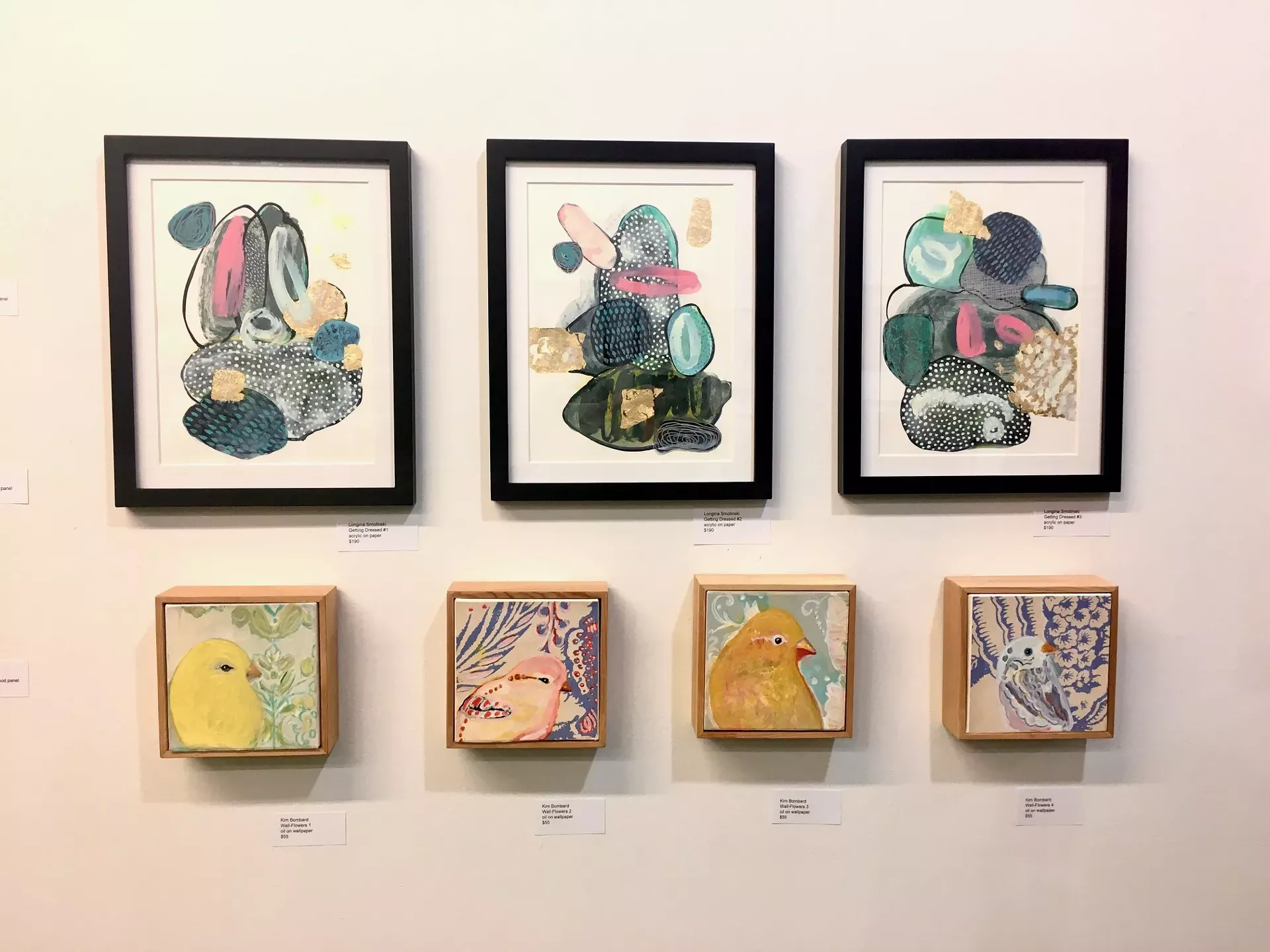 Previous small works by Longina Smolinski and Kim Bombard