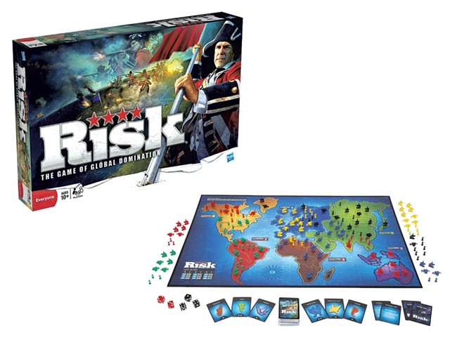 Risk, current version, $29.99; retro version, $39.99 at Kids City