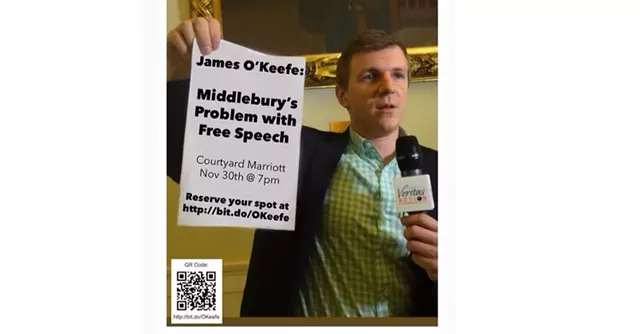 Conservative Provocateur James O'Keefe to Speak in Middlebury