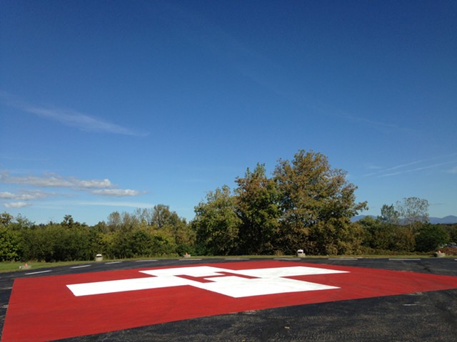 The helipad at the University of Vermont Medical Center in Burlington - FILE: MOLLY WALSH