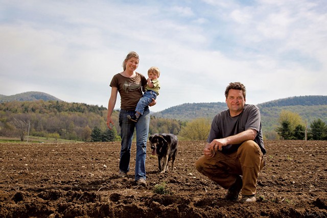 From left: Keenann, Hans and Eric Rozendaal at Rockville Market Farm in 2010 - COURTESY OF NATALIE STULTZ