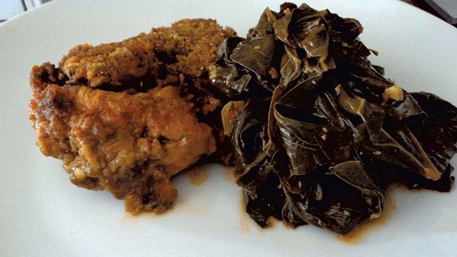 Maple Soul's chicken with collard greens - COURTESY OF MAPLE SOUL