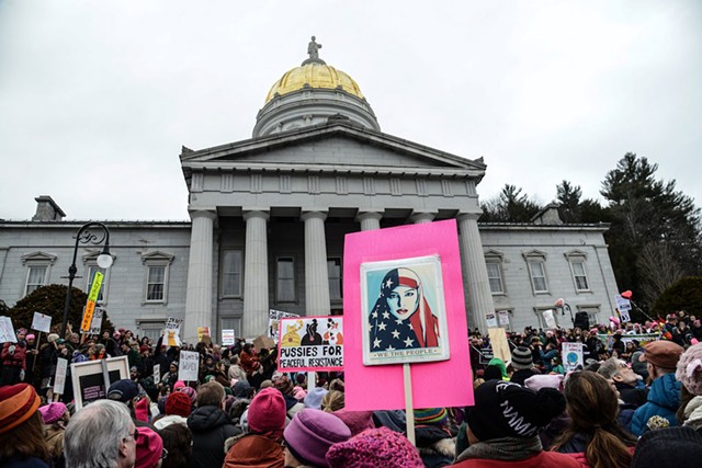 The Women's March Vermont in 2017 - COURTESY OF TOM REMP