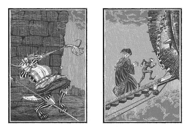 Illustrations from The Assassination of Brangwain Spurge by Eugene Yelchin