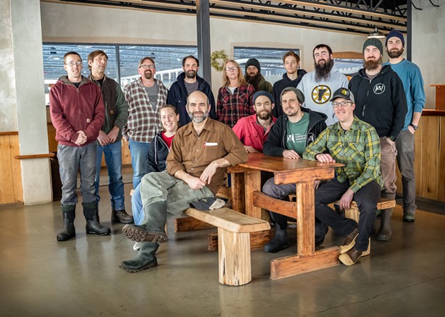 The team at Hill Farmstead, founder Shaun Hill standing fourth from left - HILL FARMSTEAD BREWERY
