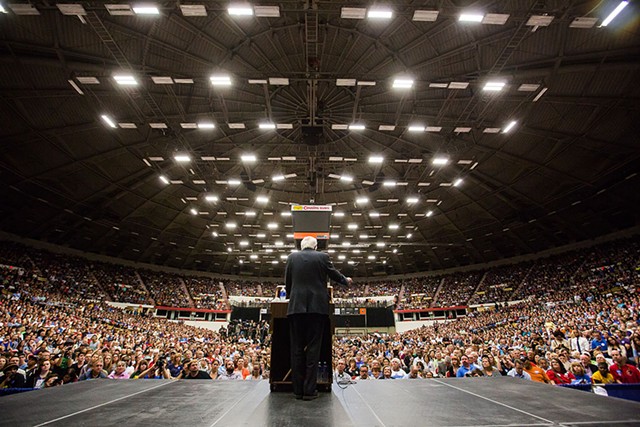 Sen. Bernie Sanders campaigns in July 2015 in Madison, Wis. - FILE: ERIC TADSEN