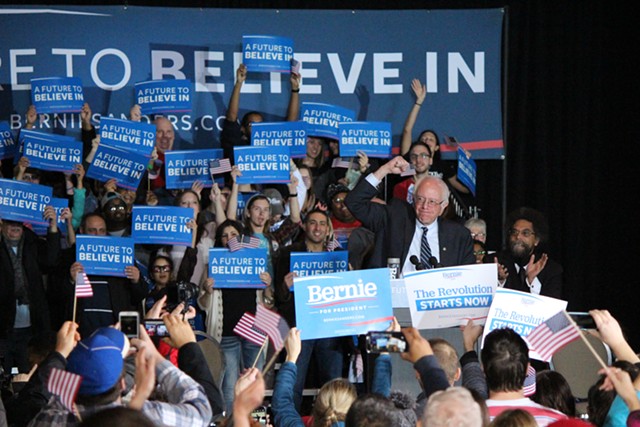 Sen. Bernie Sanders campaigns in Iowa in January 2016. - FILE: PAUL HEINTZ