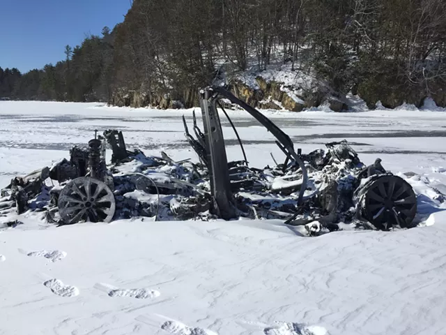 Fire Consumes a Tesla Model X on Iced-Over Shelburne Bay