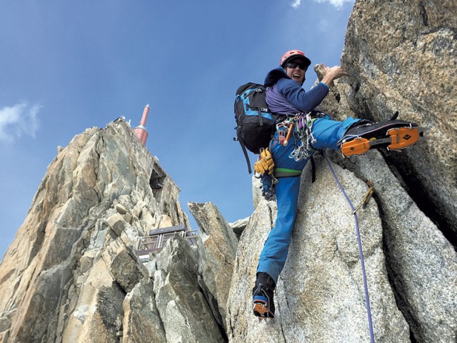 Steve Charest climbing in Chamonix, France, in 2015 - COURTESY OF STEVE CHAREST