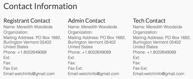 welchforgovernor.com domain registration from the Internet Corporation for Assigned Names and Numbers' WHOIS system. - SCREENSHOT