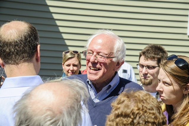 Sen. Bernie Sanders at a New Hampshire house party in April. - FILE: ALAN MACRAE