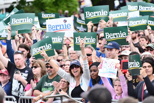 Bernie Sanders supporters at the rally - STEFAN HARD