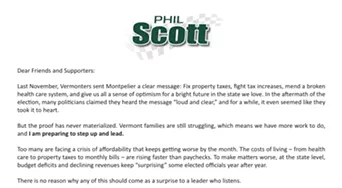 In Fundraising Letter, Scott Pledges to 'Step Up and Lead'