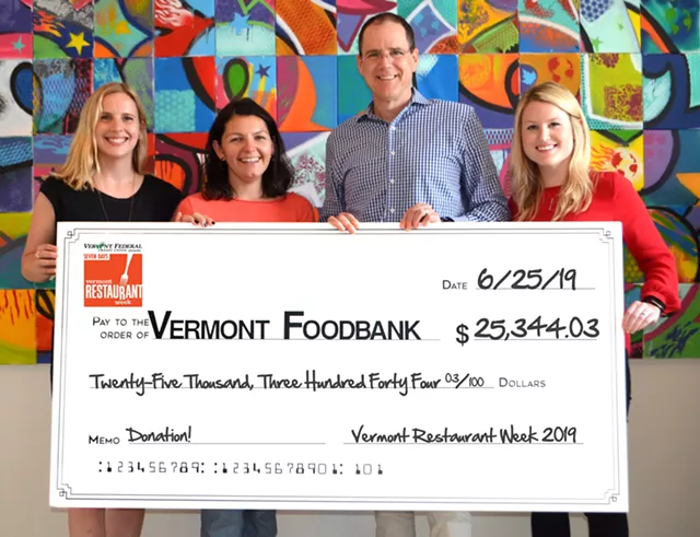 Vermont Restaurant Week Celebrates 10th Anniversary with Record Gift to Vermont Foodbank