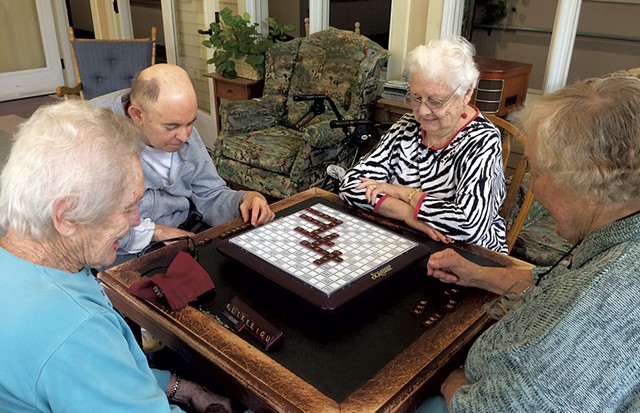 Craftsbury Community Care Center residents playing Scrabble - COURTESY OF KIMBERLY ROBERGE