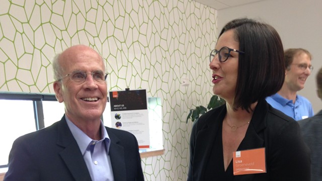 Logic Supply's Lisa Groeneveld and Rep. Peter Welch (D-Vt.) - MOLLY WALSH