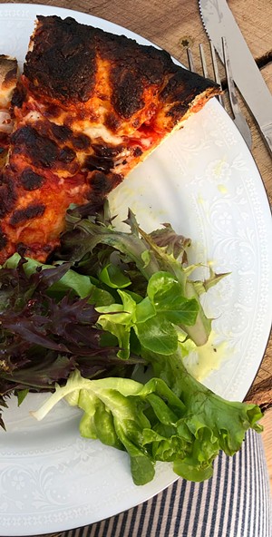 Pizza and greens from Savage Gardens - JORDAN BARRY