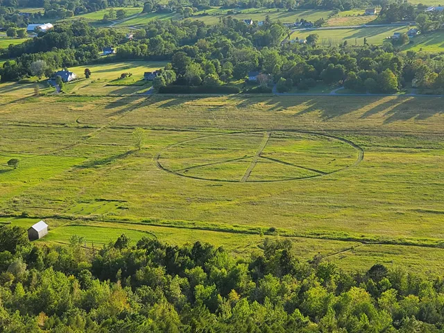 WTF: Who Mowed a Giant Peace Sign in a Field Next to Mount Philo?