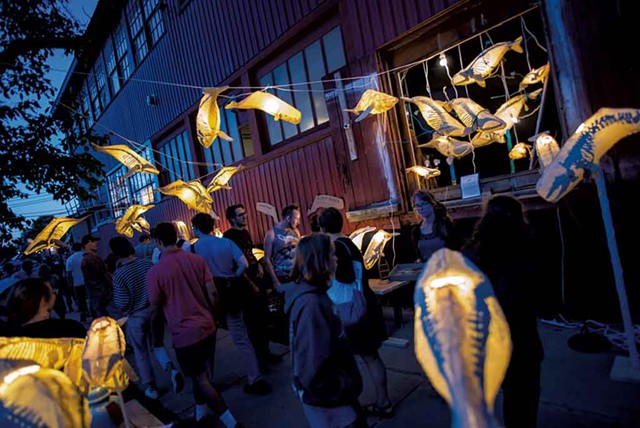 Kristian Brevik whale lanterns at the South End Art Hop - COURTESY OF JOSH BROWN