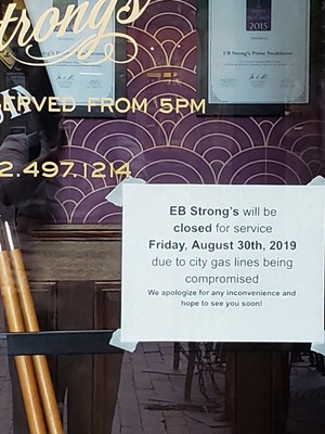 Sign at E.B. Strong's  Prime Steakhouse - CAROLYN SHAPIRO
