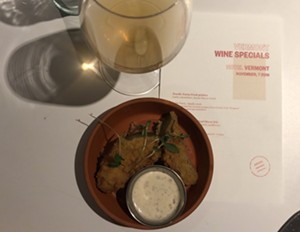 Fable Farm's Amida paired with Nordic Farm fried pickles - JORDAN BARRY