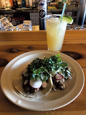 Goat tacos and a margarita at the Mad Taco in Waitsfield - SALLY POLLAK