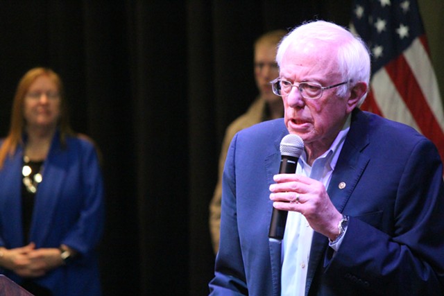 Sen. Bernie Sanders campaigning last week in Indianola, Iowa - FILE: PAUL HEINTZ