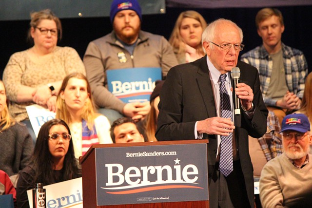 Sen. Bernie Sanders campaigning Saturday in Rochester, N.H. - PAUL HEINTZ