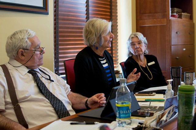Rep. Sandy Haas, right, looks on as Rep. Ann Pugh discusses the bill in January - FILE: COLIN FLANDERS