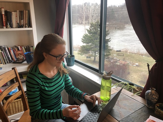 Seven Days data editor Andrea Suozzo working from home - KEVIN LUMPKIN