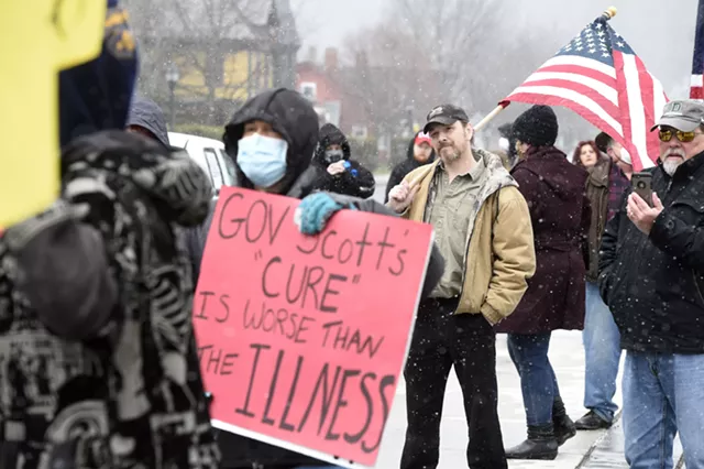 A Small Lockdown Protest Features Sweeping Conspiracy Theories (3)