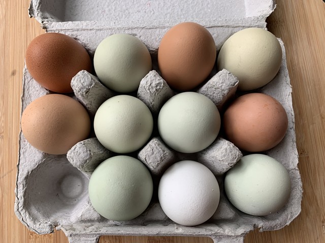 Eggs from Sobremesa in Charlotte bought at Last Resort Farm in Monkton - MELISSA PASANEN