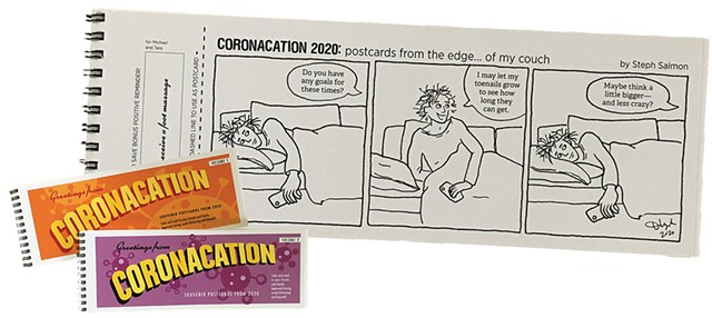 "Greetings From Coronacation: Souvenir Postcards From 2020," Volumes 1 &amp; 2  by Stephanie Salmon