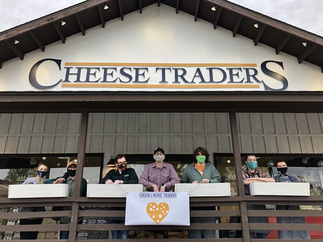Cheese & Wine Traders team members wearing masks - COURTESY CHEESE & WINE TRADERS
