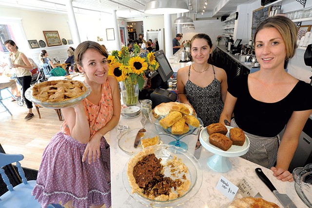 Down Home Kitchen owner Mary Alice Proffitt, left, with  staff members Louisa Franco and Lindsey Brownson - JEB WALLACE-BRODEUR