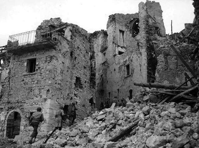 The ruins of the titular village in The Battle of San Pietro - U.S. WAR DEPARTMENT
