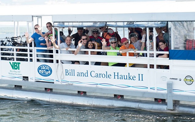 Riders aboard the bike ferry - COURTESY OF LOCAL MOTION
