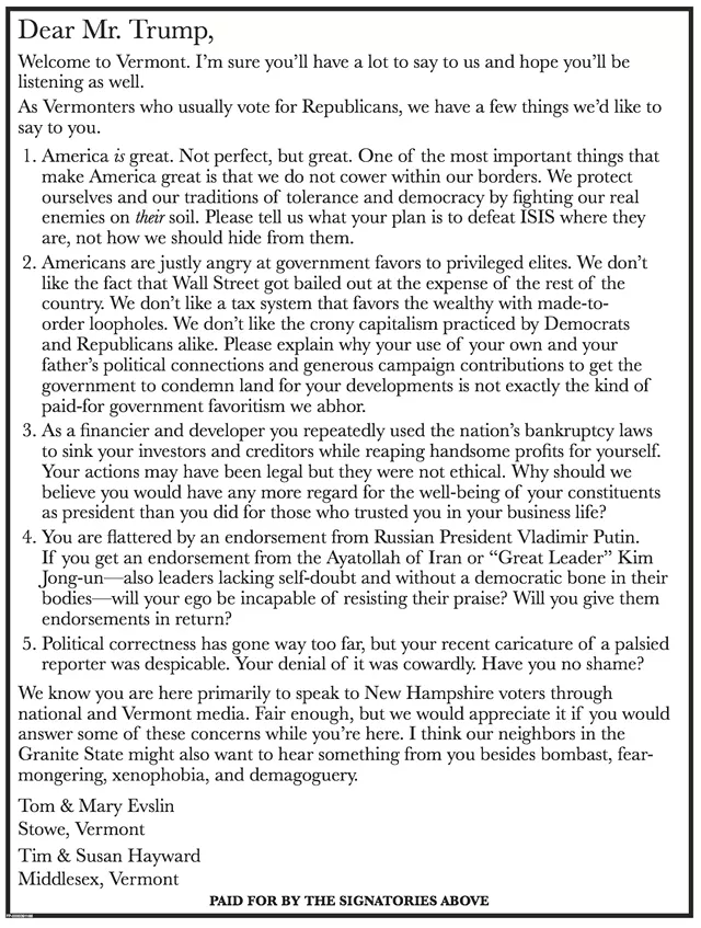 Vermont Trump Backers: There Are More of Us Than You Think
