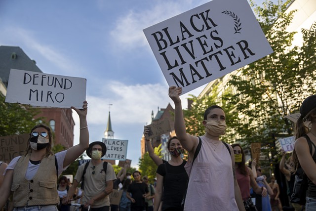 Protesters in Burlington last week - FILE: JAMES BUCK