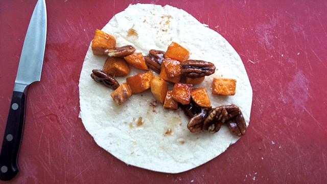 Sweet-potato-and-pecan taco - MELISSA HASKIN