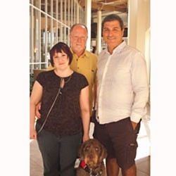 Dr. Paolo Macchiarini (right) with Rachel and Steven Phillips of Burlington in July 2011. - FILE: KEN PICARD