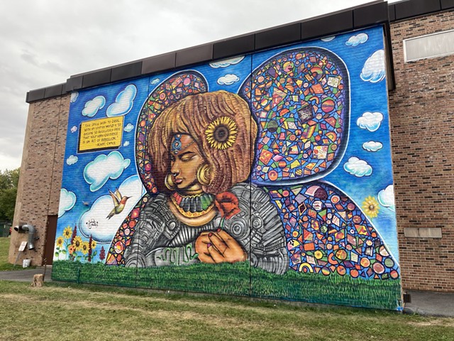 The Afronaut mural at Champlain Elementary - MARGARET GRAYSON ©️ SEVEN DAYS