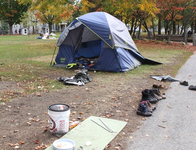 A tent left behind - COURTNEY LAMDIN ©️ SEVEN DAYS