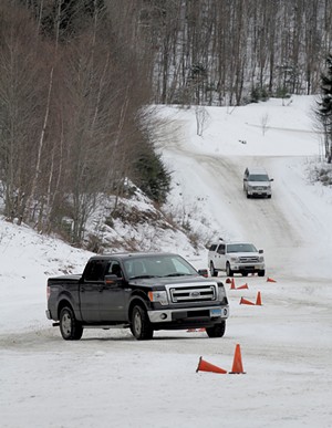 Cars on the winter driving school course at Team O'Neil Rally School - COURTESY OF TEAM O'NEIL RALLY SCHOOL